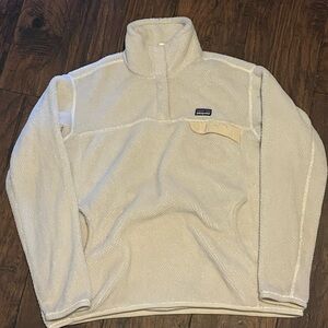 Patagonia Snap-T Womens XL  White Re-Tool Polartec Fleece Pullover
